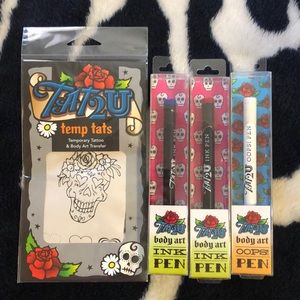 TAT2U  body art pens, oops pen, & temp tattoo pack